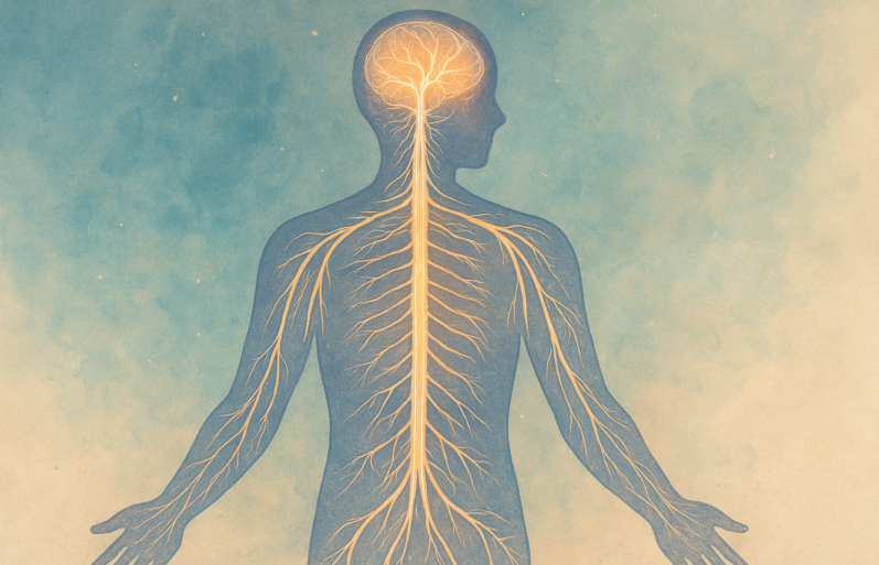 Illustration artistique du système nerveux humain, évoquant la saturation nerveuse vécue dans la fibromyalgie.